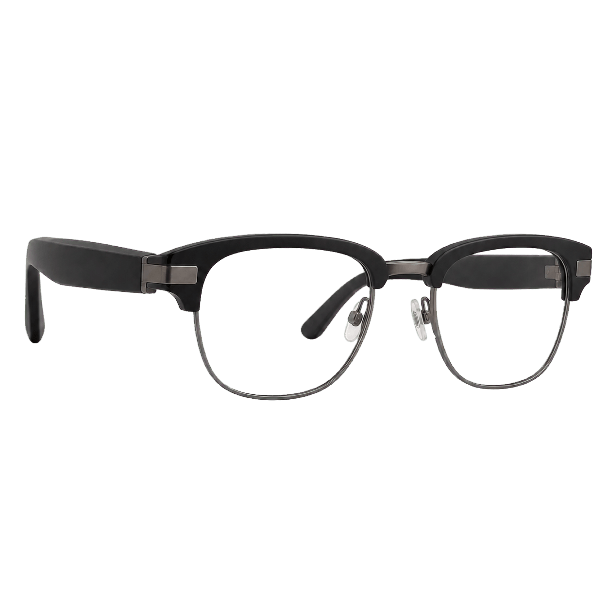 Semi-Rim Clubmaster hearing-enhancement eyewear